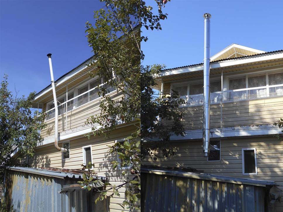 Полная замена дымохода - примеры наших работ по монтажу