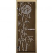 Дверь стекло Бронза Матовая, рис. "БАМБУК", 190х70 (8мм, 3 петли 716 CR) (ОСИНА) (Левая)