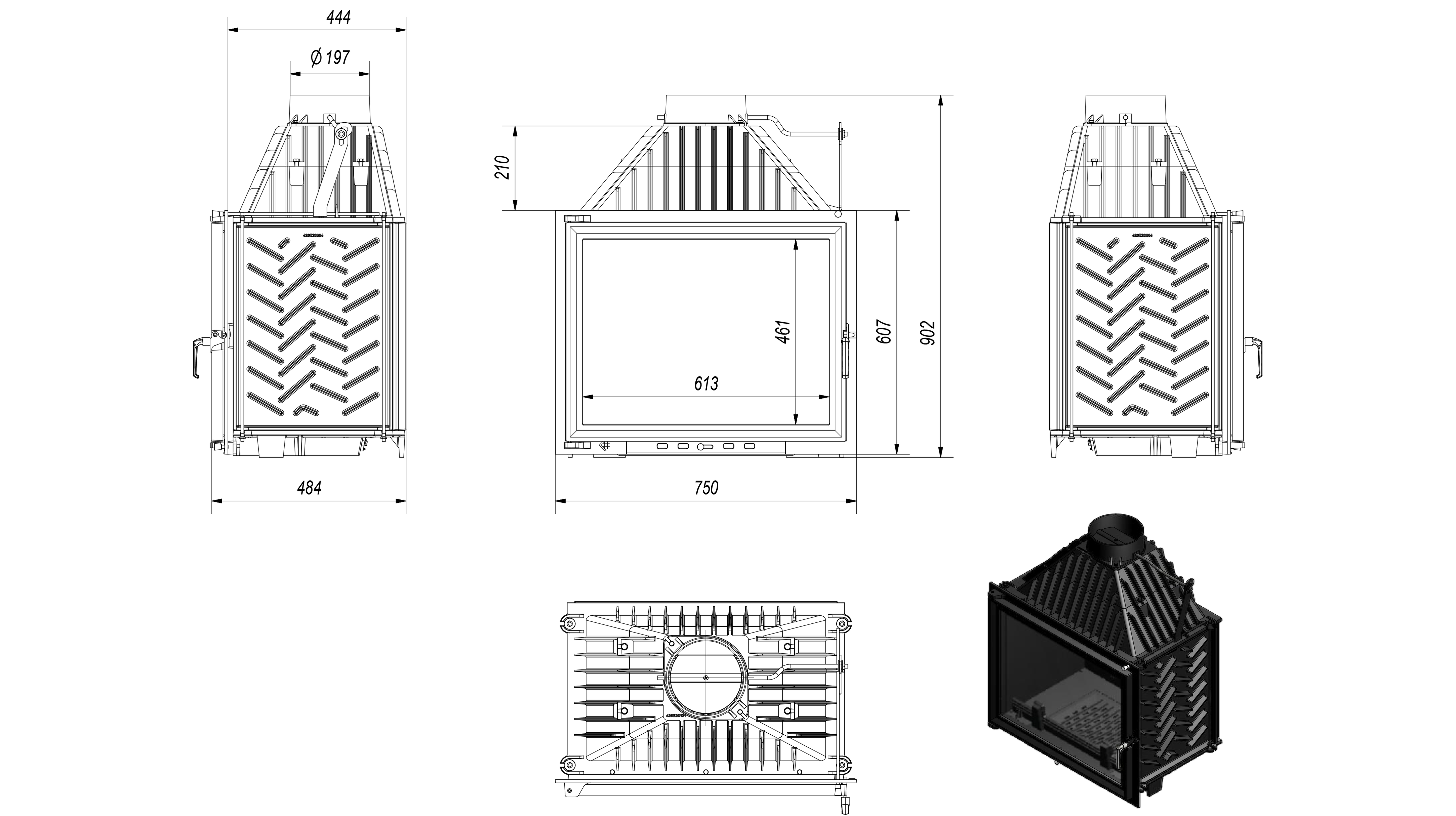 Каминная топка Kratki AMELIA /PF 25kw Каминная топка Kratki AMELIA /PF 25kw