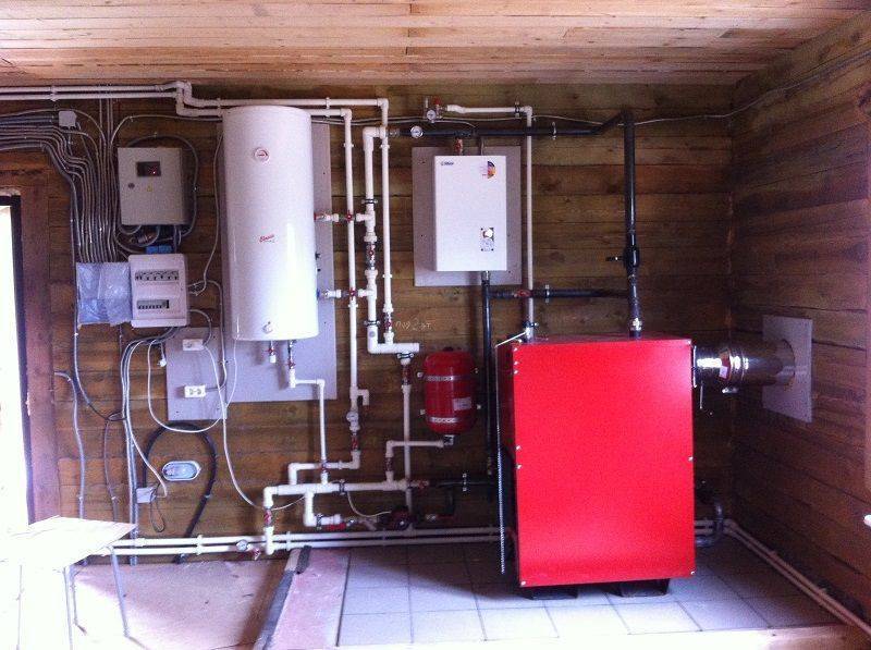 Установка твердотопливного котла