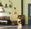 Студент с чугунной дверцей на угле