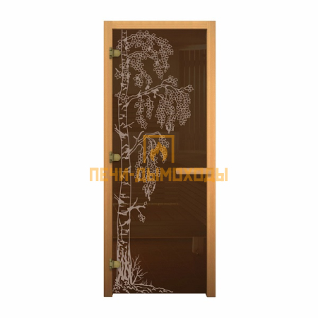 Дверь стекло Бронза "БЕРЁЗКА" 190х70 (8мм, 3 петли 710 CR) (ОСИНА) Лев