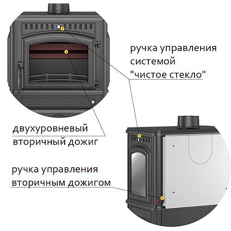 Печь-камин Везувий LV-12PS "Антрацит"