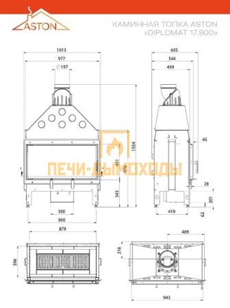 Каминная топка ASTON "DIPLOMAT 17.900"