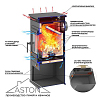 Печь-Камин ASTON 11кВт (180 м3) Ø150мм (Чугунная дверь) Талькохлорит