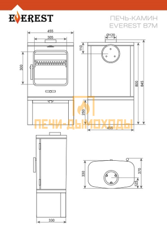Печь-камин EVEREST B7M