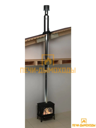 Комплект дымохода вертикальный 115/200 3 метра нерж 1мм