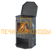 Печь-Камин ASTON 12 кВт (200 м3) Призматик с плитой (Амфиболит)