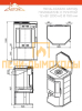  Печь-Камин ASTON 12 кВт (200 м3) Призматик с плитой (Талькохлорит)