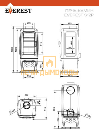 Печь-камин EVEREST S12P
